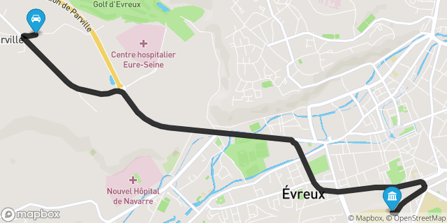 Itinéraire vers Évreux