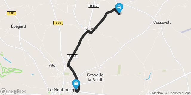 Itinéraire vers Le Neubourg