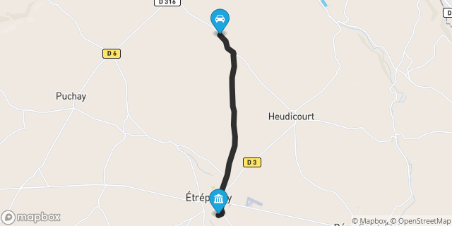 Itinéraire vers Étrépagny
