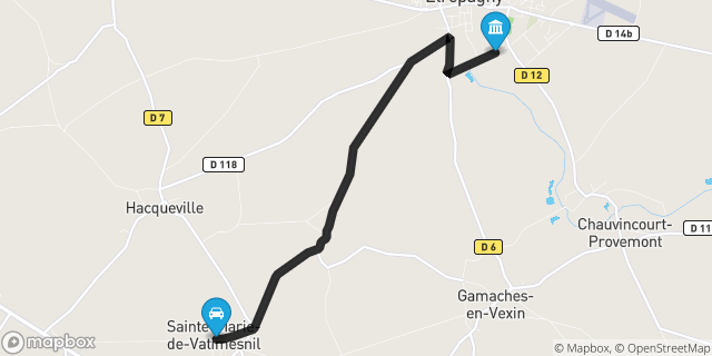 Itinéraire vers Étrépagny