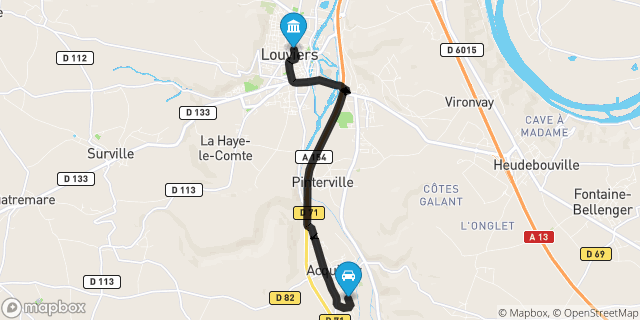 Itinéraire vers Louviers