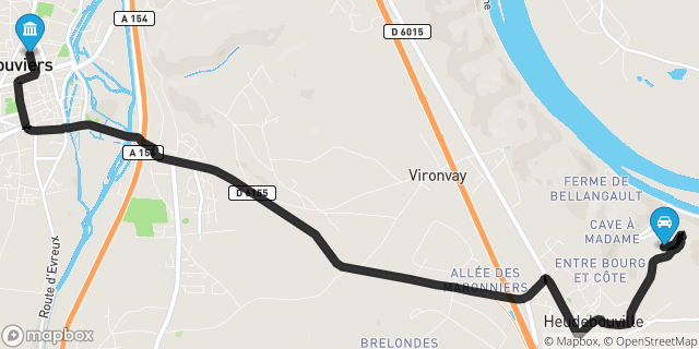 Itinéraire vers Louviers