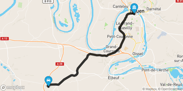 Itinéraire vers Rouen