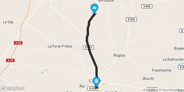 Itinéraire vers L'Aigle