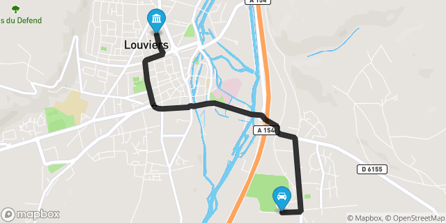 Itinéraire vers Louviers