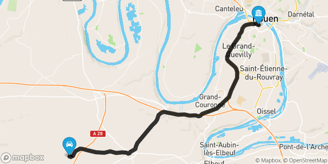 Itinéraire vers Rouen