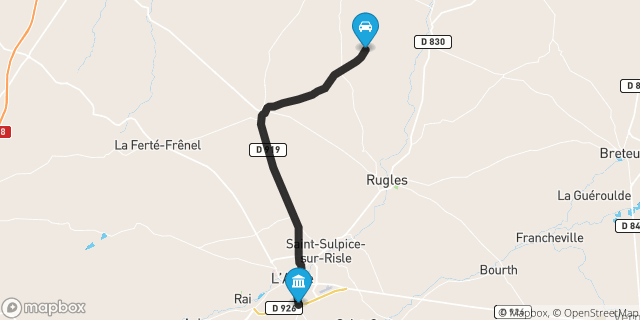 Itinéraire vers L'Aigle