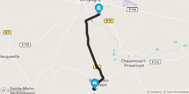 Itinéraire vers Étrépagny