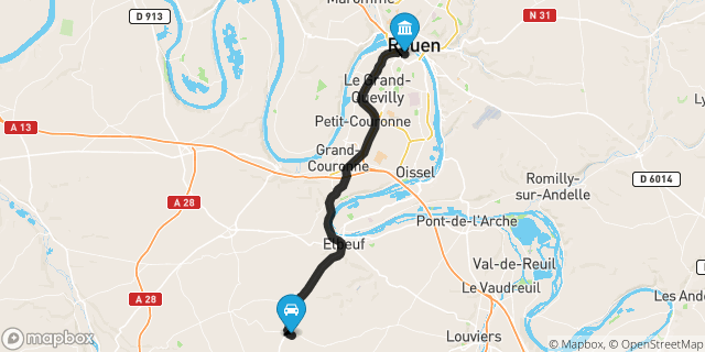 Itinéraire vers Rouen