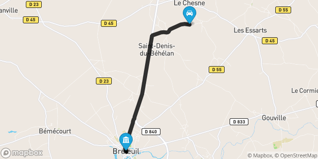 Itinéraire vers Breteuil