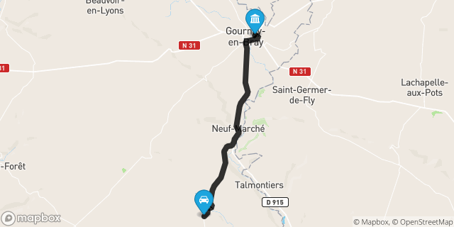 Itinéraire vers Gournay-en-Bray