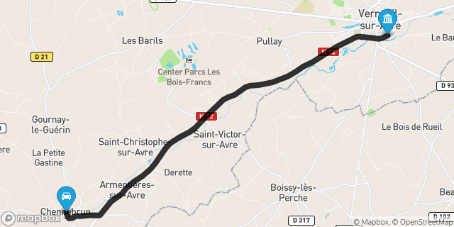Itinéraire vers Verneuil-sur-Avre