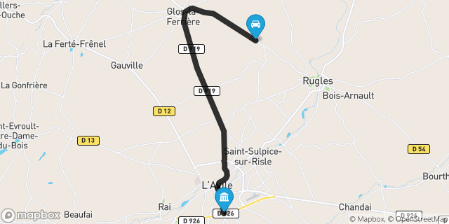Itinéraire vers L'Aigle