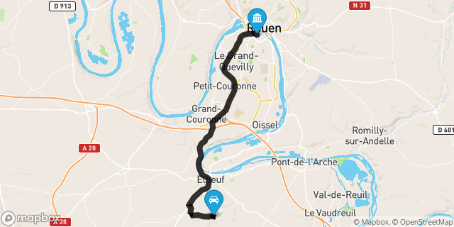 Itinéraire vers Rouen