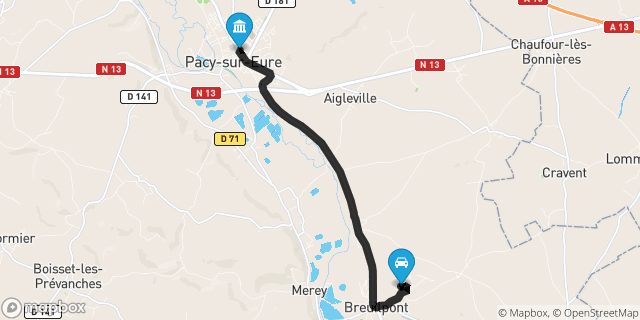 Itinéraire vers Pacy-sur-Eure