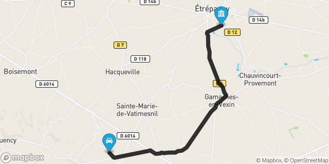 Itinéraire vers Étrépagny