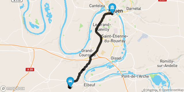 Itinéraire vers Rouen