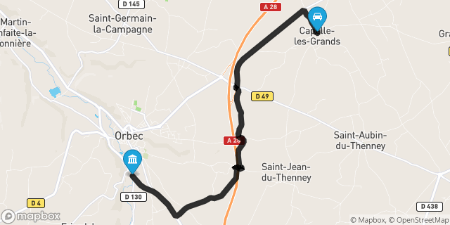 Itinéraire vers Orbec
