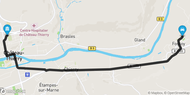 Itinéraire vers Château-Thierry