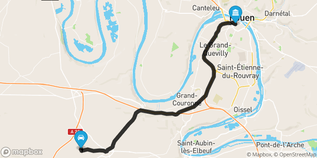 Itinéraire vers Rouen
