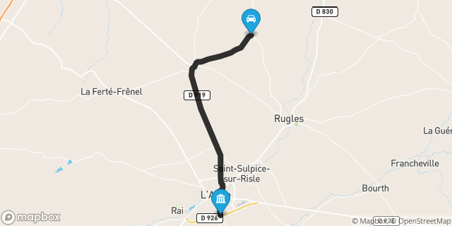 Itinéraire vers L'Aigle
