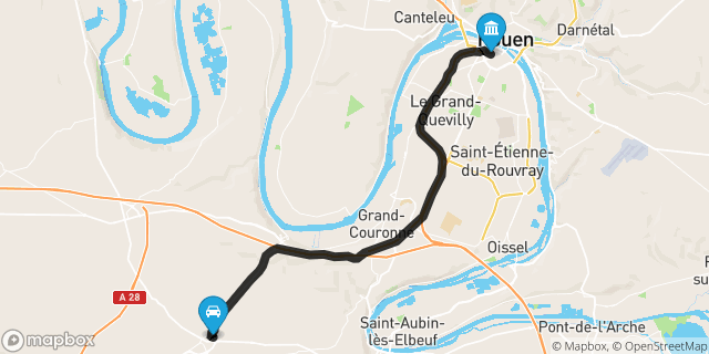Itinéraire vers Rouen