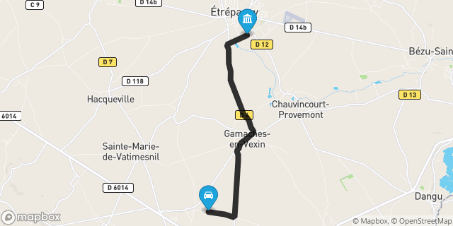 Itinéraire vers Étrépagny