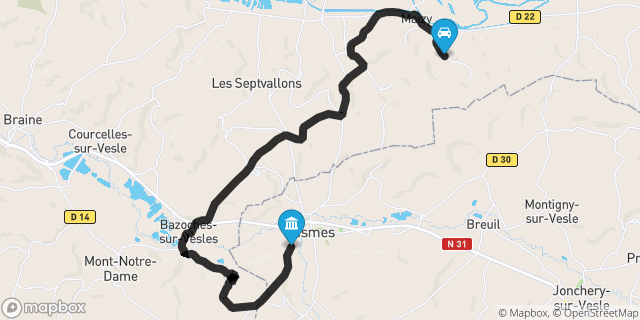 Itinéraire vers Fismes