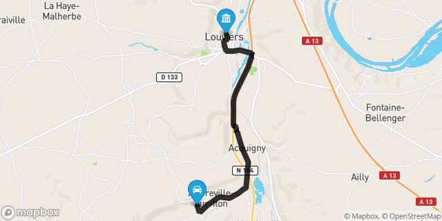 Itinéraire vers Louviers