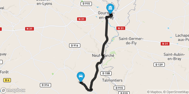 Itinéraire vers Gournay-en-Bray