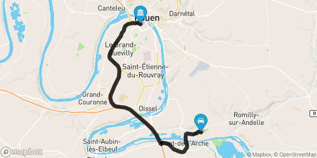 Itinéraire vers Rouen