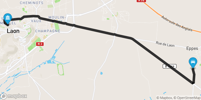 Itinéraire vers Laon