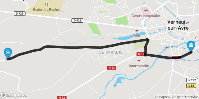 Itinéraire vers Verneuil-sur-Avre