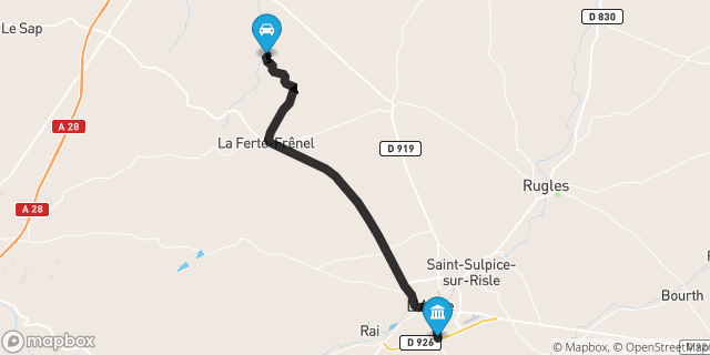 Itinéraire vers L'Aigle
