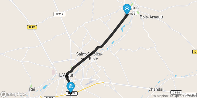 Itinéraire vers L'Aigle