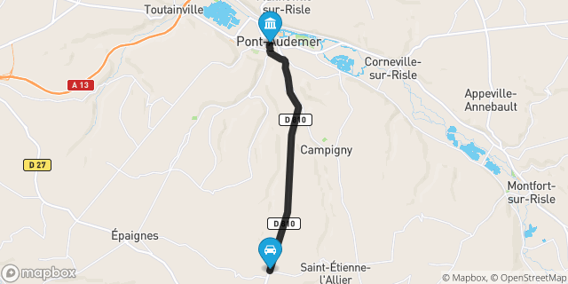 Itinéraire vers Pont-Audemer
