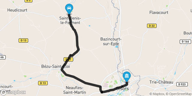 Itinéraire vers Gisors