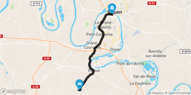 Itinéraire vers Rouen
