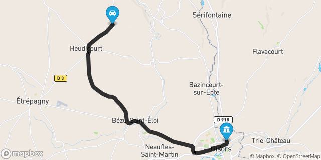 Itinéraire vers Gisors