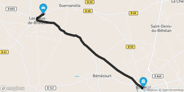 Itinéraire vers Breteuil