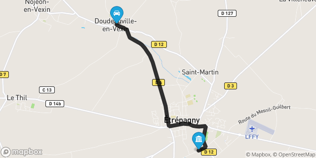 Itinéraire vers Étrépagny