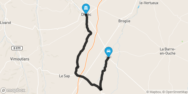 Itinéraire vers Orbec