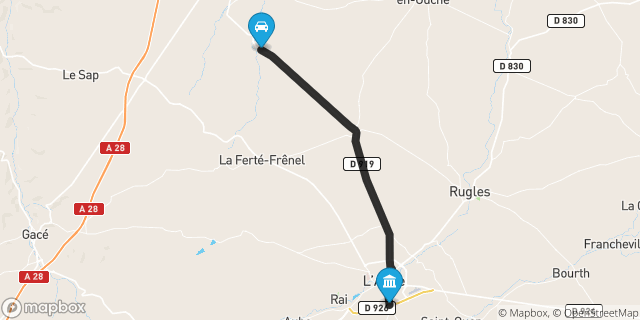 Itinéraire vers L'Aigle