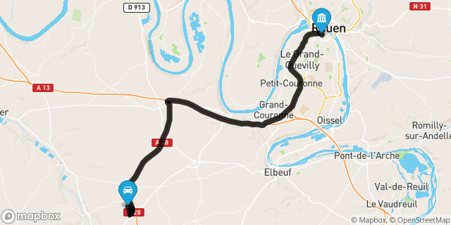 Itinéraire vers Rouen