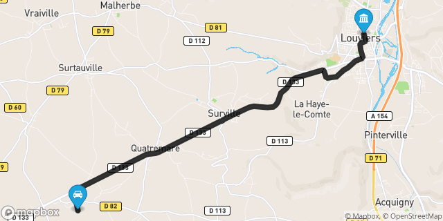 Itinéraire vers Louviers