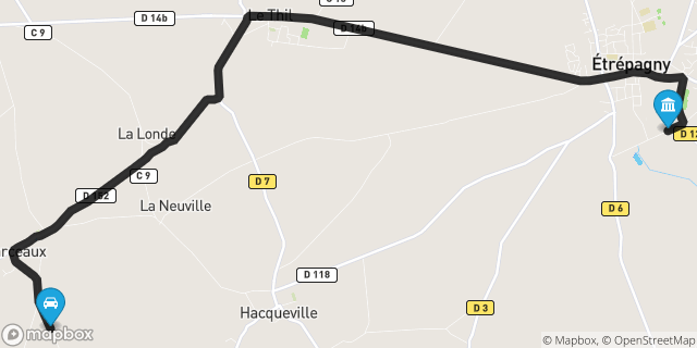 Itinéraire vers Étrépagny