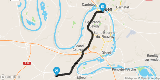 Itinéraire vers Rouen