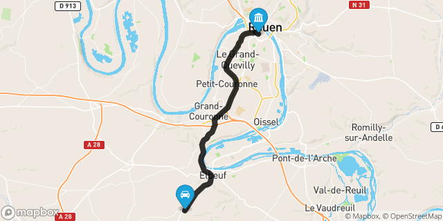 Itinéraire vers Rouen