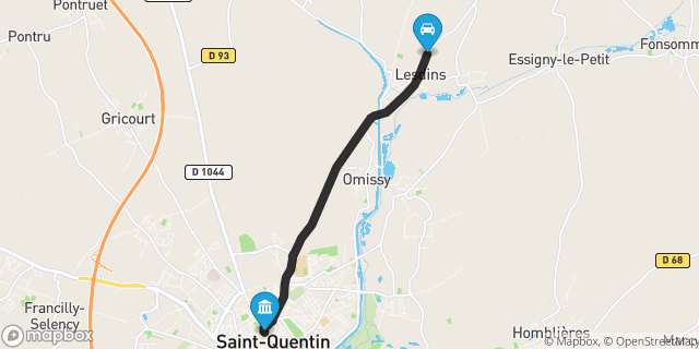 Itinéraire vers Saint-Quentin