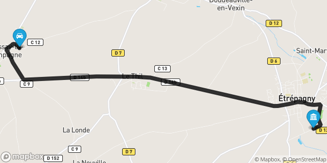 Itinéraire vers Étrépagny